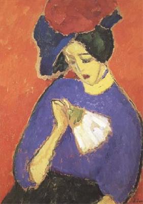Alexei Jawlensky Woman with a Fan (mk09) oil painting image